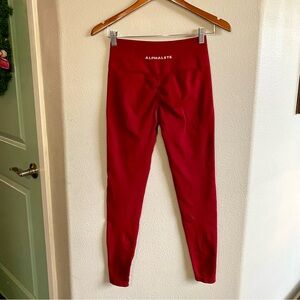 Alphalete Amplify ruched Leggings in red women’s size medium workout